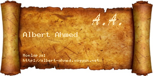 Albert Ahmed névjegykártya